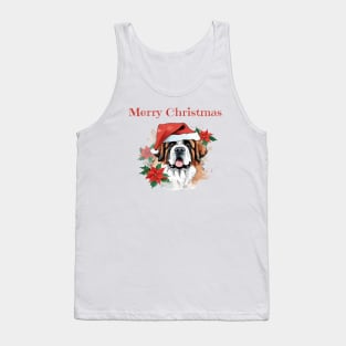 Saint Bernard Christmas, Dog lovers, Xmas, Holiday, Animal Lovers, December Holiday Tank Top